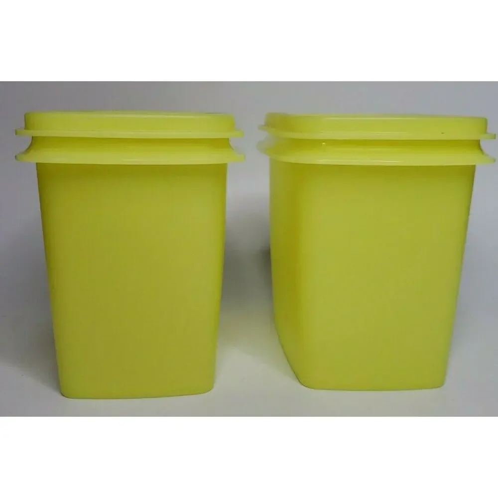 Vintage Tupperware (2) Yellow Shelf Savers‎ #1243-7 and #1243-6 U142